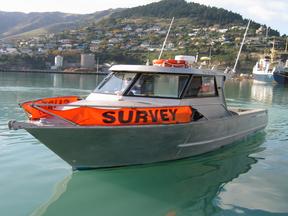 Survey boat in harbor